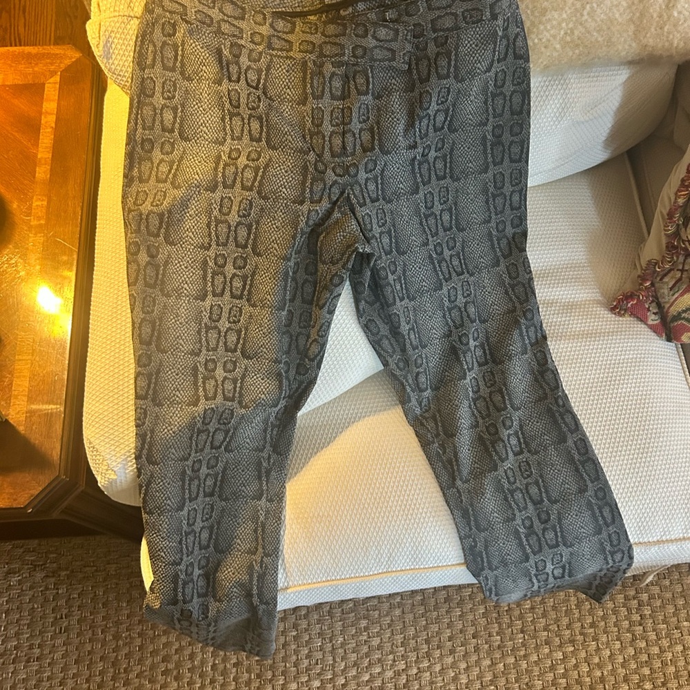 Etcetera Gray/ Black Snakeskin Patterned Pants - image 3